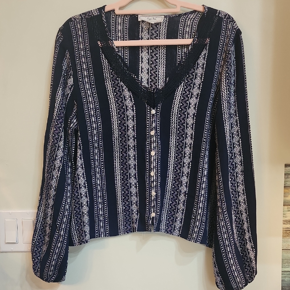 Hippie Rose Patterned Stripe Blouse